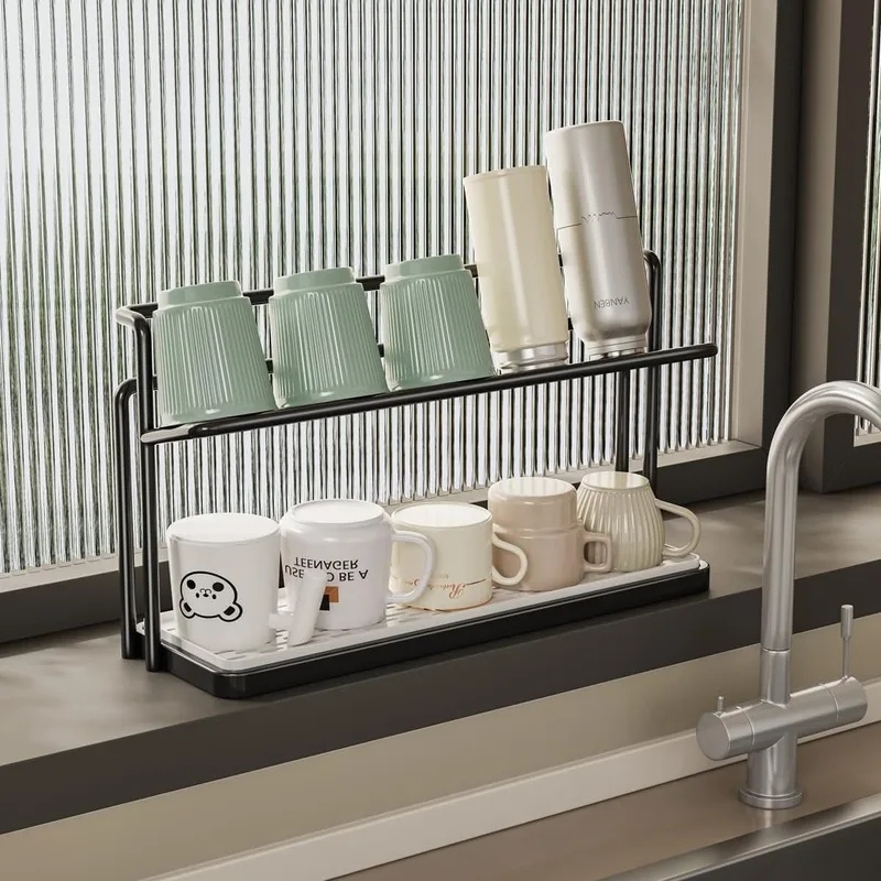 2-Tier Cup Drying Rack With Dr - Home Cooking Recipes 评论和价格